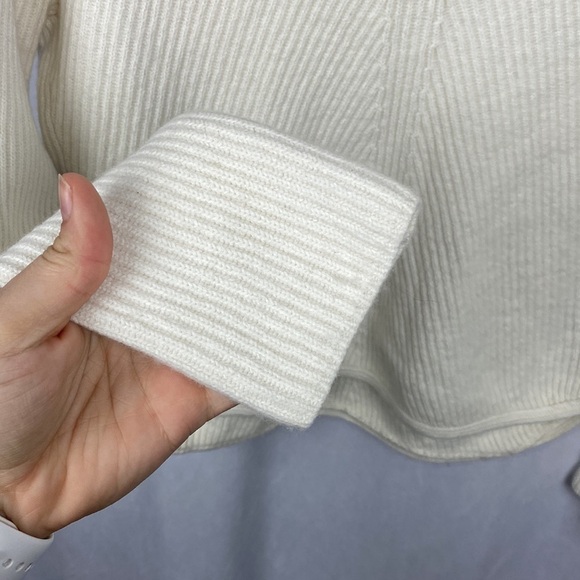 Babaton Chalmers Sweater Mock-Neck Wool Linen Blend Sweater Off-White - Size XS - Picture 6 of 10